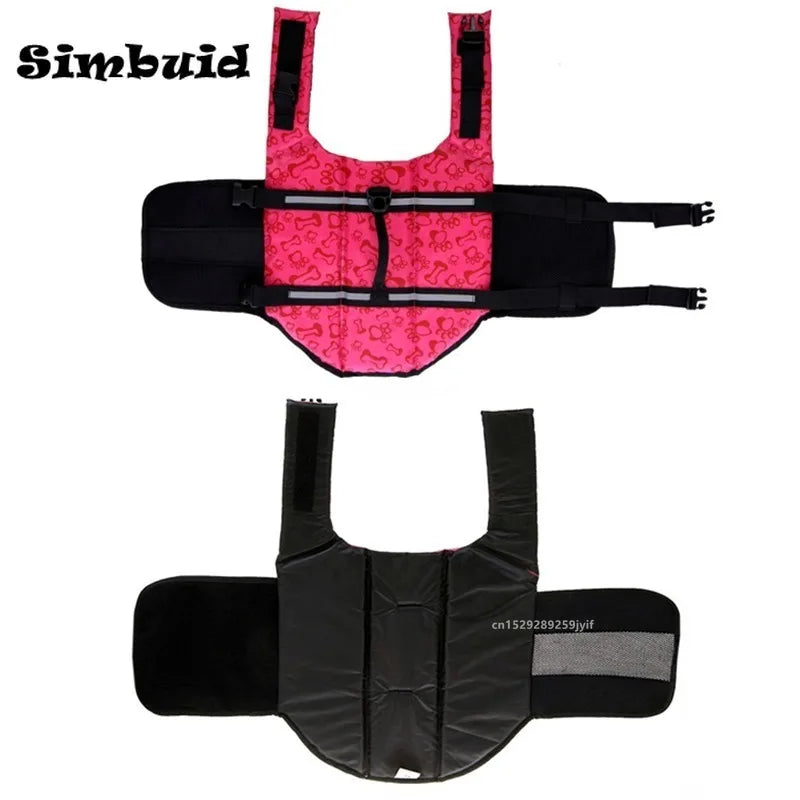 Dog Life Jacket Reflective Adjustable Large Dogs Swimwear Safety Vest Surfing Sailboat Enhanced Buoyancy Pet Lifejackets